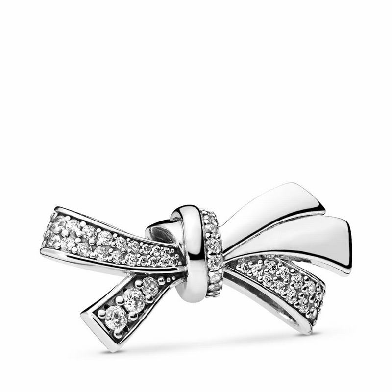 Pandora Australia Brilliant Bow Charm - Sterling Silver | KMNHPZ348